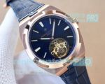 Copy Vacheron Constantin Overseas Rose Gold Blue Dial Leather Watch 42MM